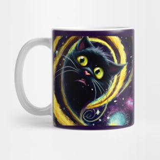 Time Traveling Cat Falls Through a Vortex Mug